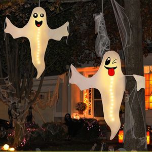 Halloween Ghost Lighted Hanging Decoration Outdoor Halloween Tree Hugger Friendly Spooky Ghost for Home Garden Party Supplies D2.0