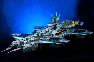 Avenger Toy Aircraft Carrier 3385 PCS Battleship Model Build Kit Light Up Toy Lepin Brick Battlestar Toy Building Blocks High Difficulty Toy For Boy Christmas gift