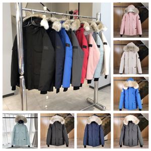 Canada Designer Canada Piumino da uomo Parka Cappotto da donna di alta qualità Designer Gooses Moda Inverno Uomo Giacca da donna Lettera Plaid Classico Pelliccia calda