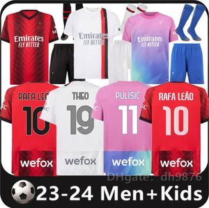 23 24 Giroud Pulisic Yetişkin Futbol Formaları 2023 2024 Rebic Theo Reijnders Kessie de Ketelaere Rafa Leao Futbol Gömlekleri Oyuncu Erkek Çocuklar