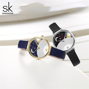 Mode Damenuhr Uhren hochwertige Luxus wasserdichte Sonne und Mond Tonghui Stern kreative Quarzuhr