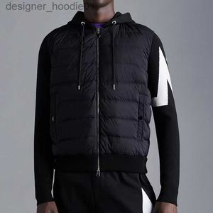 Herrarna ner parkas arm brev design herrar down jacka vinter huva män stickad jacka mode casual män ner jackor män kappa asiatisk storlek s-xxl l230911