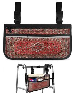 Storage Bags Vintage Flower Bohemia Wheelchair Bag With Pockets Armrest Side Electric Scooter Walking Frame Pouch