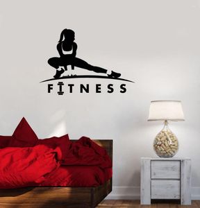 Adesivi murali Fitness Stile di vita sano Sport Motivazione Donna Ragazze Adesivo Art Design rimovibile Poster Murale Decalcomanie W99