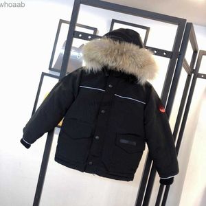 Parkas masculinas para baixo 2023 inverno novo designer canadense crianças casacos jaquetas bebê 2-12 meninos meninas ano crianças moda adolescente canadense goosess parka hkd230911