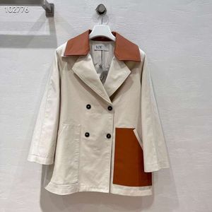 Winter trench coat women jackets loe designer windbreaker classic leather pocket jackets women's fashion cardigan coats