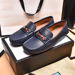 Designer Men Dress Shoes Genuine Leather Black brown Moccasins Business Handmade Shoe G Formal Party Office Wedding Men Loafers Shoes size 38-46