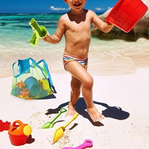 Stora barn Sand Away Proteable Mesh Bag Kids Beach Toys Clothes Handduk Bag Baby Toy Storage Sundries Väskor Kvinnor Kosmetiska sminkväskor Simple