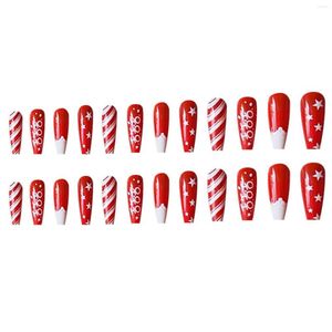 False Nails Christmas Fake For Girls Easy To Remove Creating Atmosphere