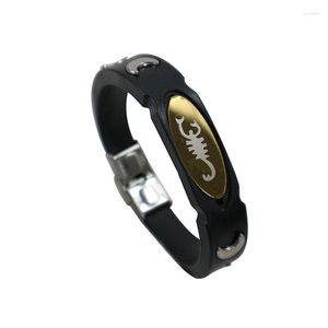 Link pulseiras moda na moda silicone ouro abençoado punk pulseira de aço inoxidável masculino luxo charme amigos jóias gota