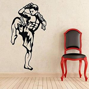 Wall Stickers Decal Kickboxing Muay Thai Sports Home Interior Decoration Murals Removable Art Decor B074