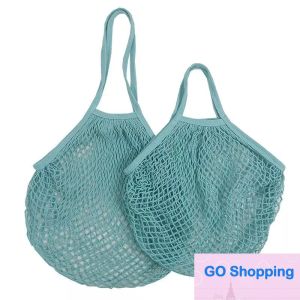 Mesh Bags Washable Cotton Grocery Net String Shopping Bag Eco Market Tote for Fruit Vegetable Portable short and long handles