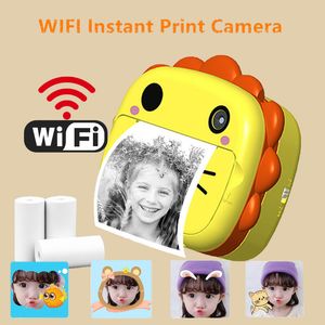 Toy Cameras WiFi Kid Instant Print Camera Thermal Printing Digital Po Girls Child Cald Video Boy's Birthday Present 231008