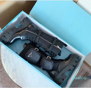 여자 신발 청키 한 굽은 레이스 업 서부 군대 미드 송아리 부츠 지갑 포켓 34-42