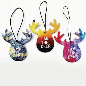 Wholesale Paper Car Air Freshener Lovely Dear Shape Perfume Card with Lanyard Flower Cologne Fragrance Aroma Sachet