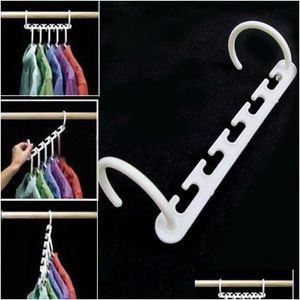 Hangers Racks Space Saver Wonder Magic Hanger Clothes Closet Organizer Hook Drying Rack Mti-Function Clothing Storage Drop Deliver Otzaa