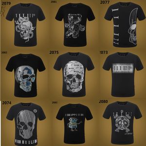 Phillip Plain Men Designer PP Skull Diamond T-shirt Kort ärm Dollar Brown Bear Brand Tee O-Neck High Quality Skulls T-Shirt Topps PV1688