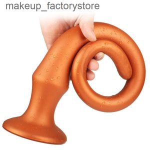 Massagem super longo anal vibrador para mulheres homens massagem de próstata silicone anal cauda grande butt plug brinquedos sexuais produtos para adultos bdsm bo234g