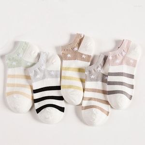 Skarpetki dla kobiet marka bawełna bawełniana letnie stripe hommes chaussettes Invisibles kostka sukienka sokken