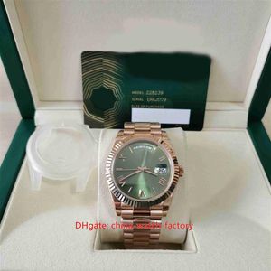 Orologio da uomo EW Factory versione migliore 40mm 228239 President Green Roman Dial Orologi in oro rosa 18 carati CAL 3255 Movimento meccanico Aut2182