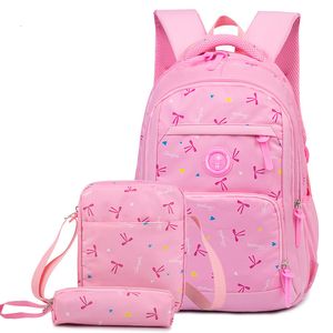 学校のバッグ3pcs for Girls Kids BookBag 2023甘いかわいい印刷子供バックパック旅行ショルダーバッグ230912