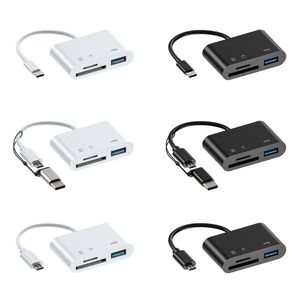 High Speed ​​USB Micro B SD TF Flash Drive Card Reader 5 i 1 OTG HUB Typ C Adapter för Androids telefondator