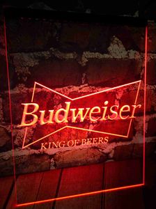 LED -remsor Budweiser King of Beer Bar Pub Club 3D Signs LED Neon Light Sign Home Decor Crafts HKD230912