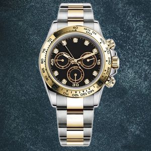 Relógio clássico masculino com mostrador de 40 mm 116500LN Panda Dayton relógio com código de tempo automático relógio mecânico de vidro de safira relógio de luxo à prova d'água de aço inoxidável