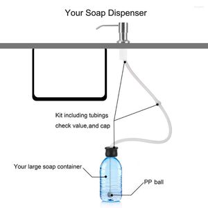 Flytande tvåldispenser manuellt pressande inbyggd vätskepump för badrum och köks abs.