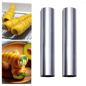 Pişirme Aletleri 6pcs Cannoli Tüpler Set Paslanmaz Çelik Formlar DIY Kruvasan Konisi Hamuryası Rulosu için Kalıp