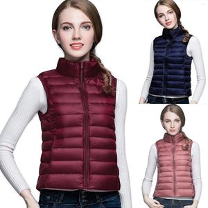 Gilet da donna Tinta unita Gilet corto leggero da indossare durante le giacche imbottite