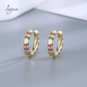 Hoop Huggie 100 925 Sterling Silver Small Rainbow Earrings Trendy Ethnic for Women Party Jewelry Gift 230912