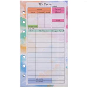 Presentförpackning Budgetpåfyllning Kontant Notepad Mappbindemedel Bortable Planeringspapper Dekorativa kort kuvert