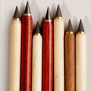 Natural Walnut Mosaic Wood Barrels Infinite Endless Pencils No Sharpening Erasable Vintage Maple Wooden Infinity Eternal Pencil No Ink