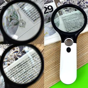Magnifying Glasses Handheld Jewelry Magnifier 40X 5X 3 LED Light Reading Magnifying Glass Loupe Magnifier Lab Magnifier For Older 230912