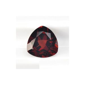 Loose Gemstones 10Pcs/Lot Trillion Shape Facet 9X9-12X12Mm Hine Cut Factory Wholesale Chinese Natural Garnet Red Gemstone Fo Dhgarden Dhhxw