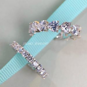 Venda quente de alta qualidade hiphop charme jóias anel de diamante noivado clássico sobreposição anel 925 anéis de prata esterlina para mulher atacado