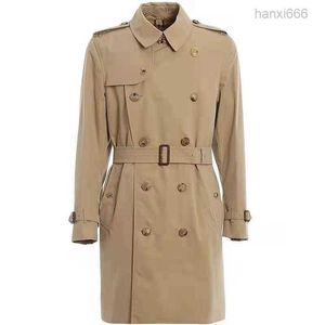 Ss Solid Color Men's Trench Coats Spring and Winter Classic Fashion Medium Length Large Size