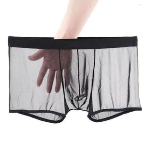 Mutande da uomo Pantaloncini Slip Sexy Mutandine trasparenti in rete trasparente Ultra-sottile Senza cuciture Traspirante Vita media