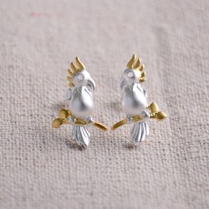 Stud Earrings Korean Fashion Parrot Small Animal Creative Bird Fresh And Sweet For Men Women