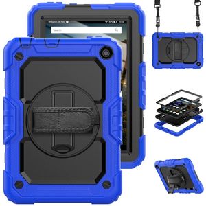 Shockproof Kids Safe Stand Shoulder Strap Tablet Cover For Amazon Kindle Fire HD 8Plus 8inch HD 10 10.1inch 360 Rotation Case