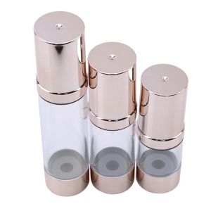 wholesale 15ml/30ml/50ml Gold Cosmetic Airless Lotion Bottles Essence Serum Packaging Pump Bottles Empty Makeup Containers Bottles LL