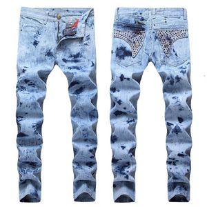 Słynne men dżinsy Robin dżins Pants Robins Diamond Jeans for Man Projektant Męski Biker Spodni Kowboj Slim Denim Pants266k