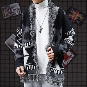 Women's Sweaters Autumn and Winter Knitted Cardigan Men Tassel Retro Lazy Sweater Male Loose Men's Thin Coat Man 230912