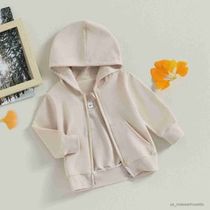 Jackets Toddler Baby Boys Girls Jacket Color Up Hooded Long Sleeve Kids Coat Fall Winter Clothes Outerwear R230912