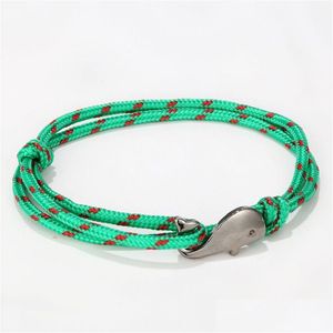 Manschette Niedliche Schwarzwale Charm Paracord Armbänder Sommer Strand Schmuck Für Liebhaber Geschenk Drop Lieferung Dheew