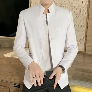 Men's Suits High-quality Fashion Handsome Zhongshan Suit Stand-up Collar Chinese Style Professional Formal Casual Dress