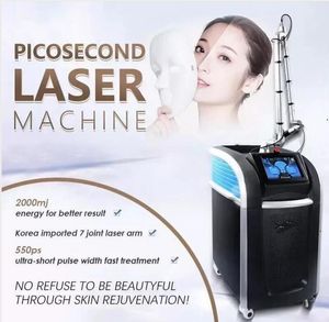 Klinika Użyj Pico Drugi usuwanie tatuażu Laser Pionowe 1064 532 755 NM ND YAG Laser Pigment Pigment Tattoo Pigment Pigment Machine z laserem 3500 watów 450 PS