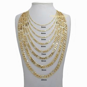 14K 이탈리아 피가로 링크 체인 목걸이 4mm ~ 6 8 10mm 골드 GF 24 236E