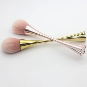 Gold Pink Power Brush Makeup Single Travel Disponible Blusher Make Up Brush Professional Beauty Cosmetics Tool Tiqpd